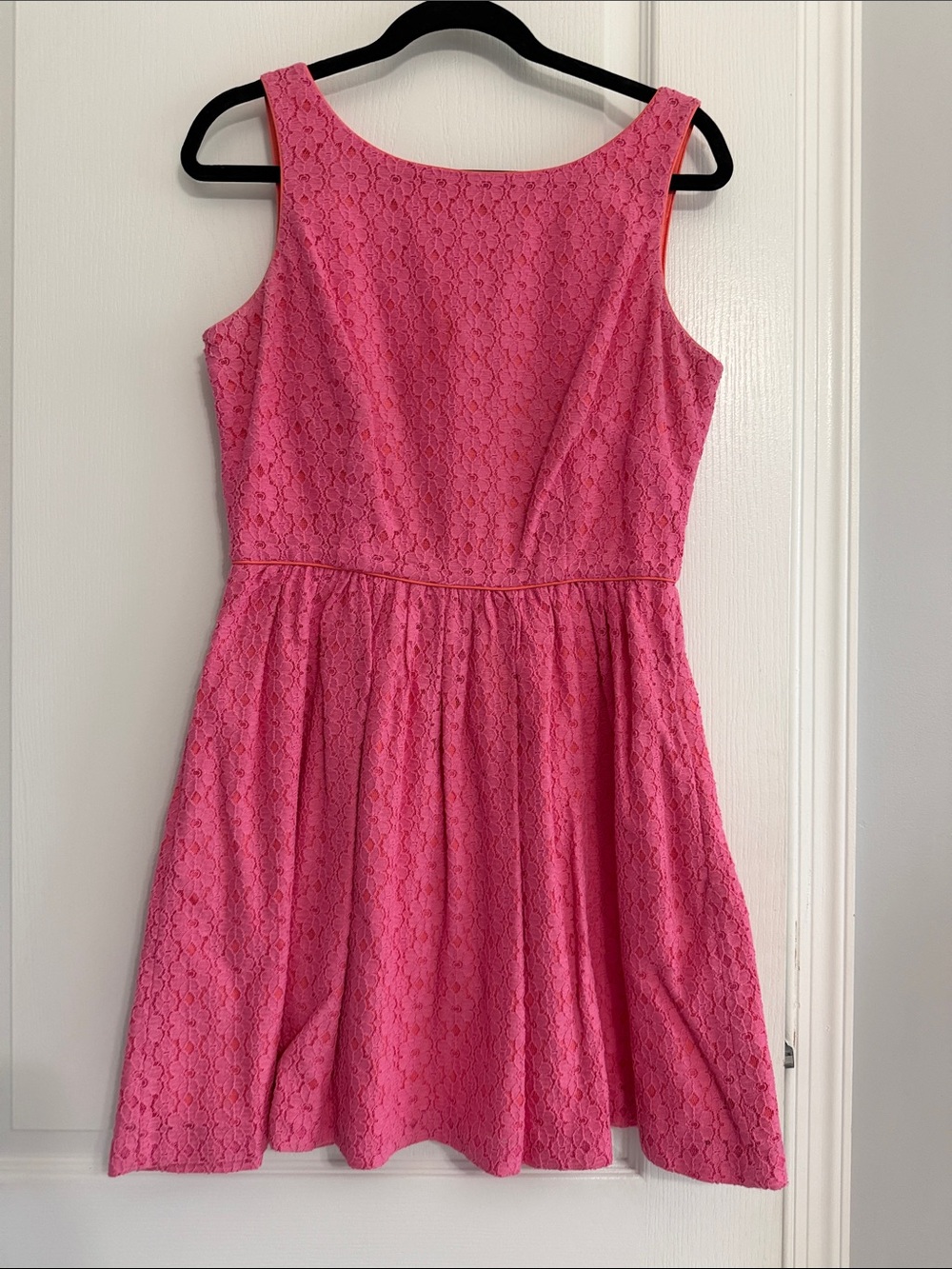 Lilly Pulitzer Hot Pink Lace Sleeveless Fit-and-Flare Dress